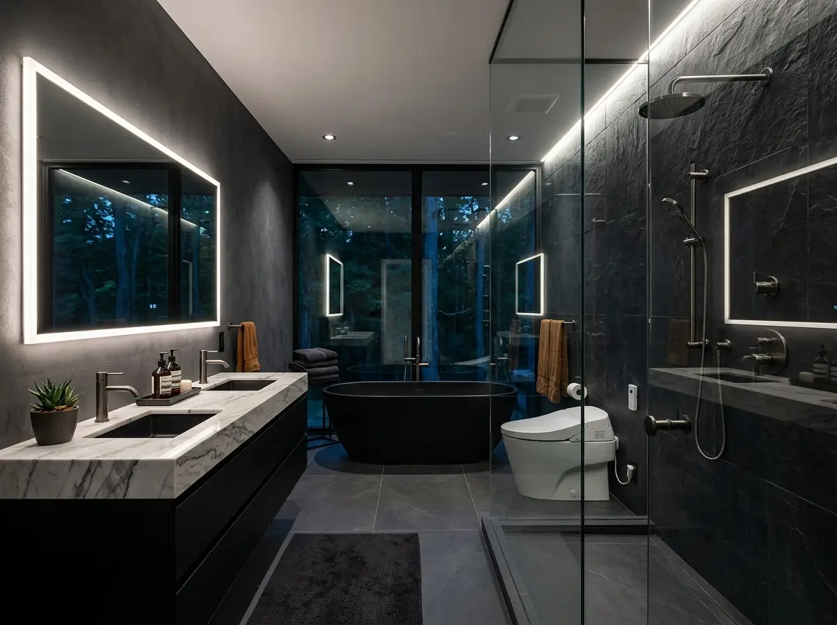 Contemporary Oakville bathroom with bold design