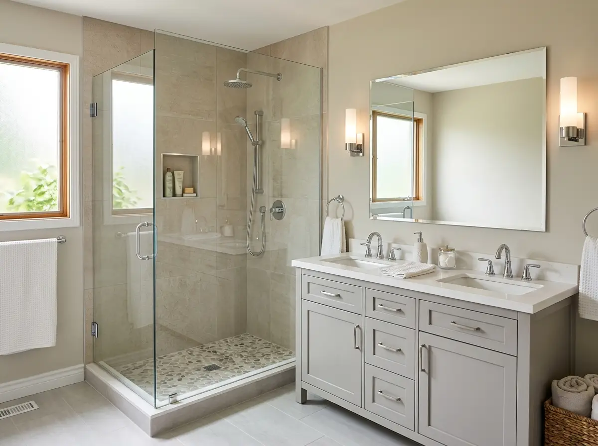Modern master ensuite in GTA suburban home